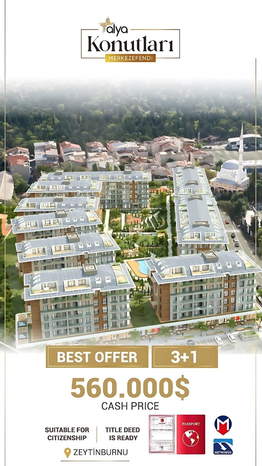 Alya Konutlari Merkez Efendi 3+1